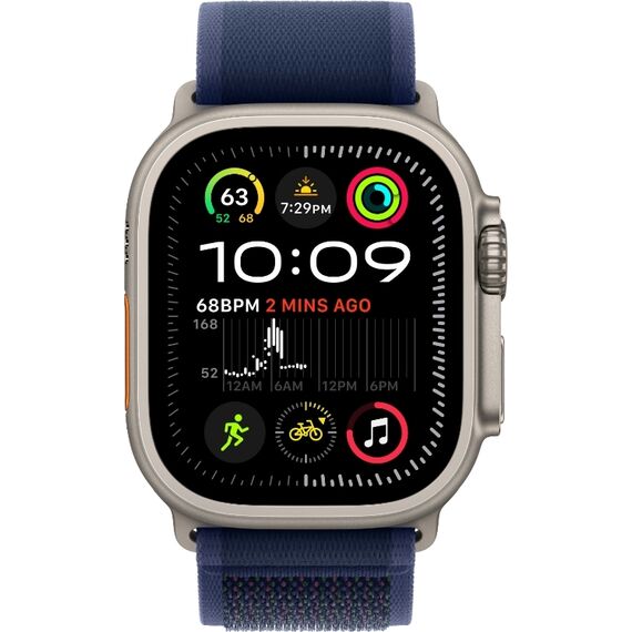 Ремешок Apple Watch Trail Loop | Natural Titanium Finish | M/L | Blue, Размер корпуса : 49 мм, Цвет: Blue, Размер ремешка : 145–220 мм, Цвет корпуса : Natural, изображение 3