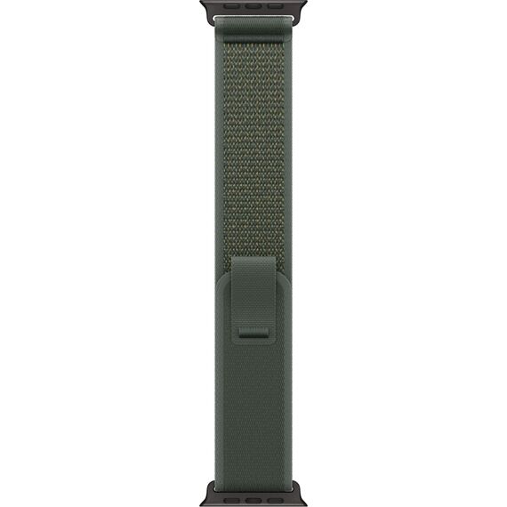 Ремешок Apple Watch Trail Loop | Black Titanium Finish | S/M | Green, Размер ремешка : 130–180 мм, Размер корпуса : 49 мм, Цвет: Green, Цвет корпуса : Black