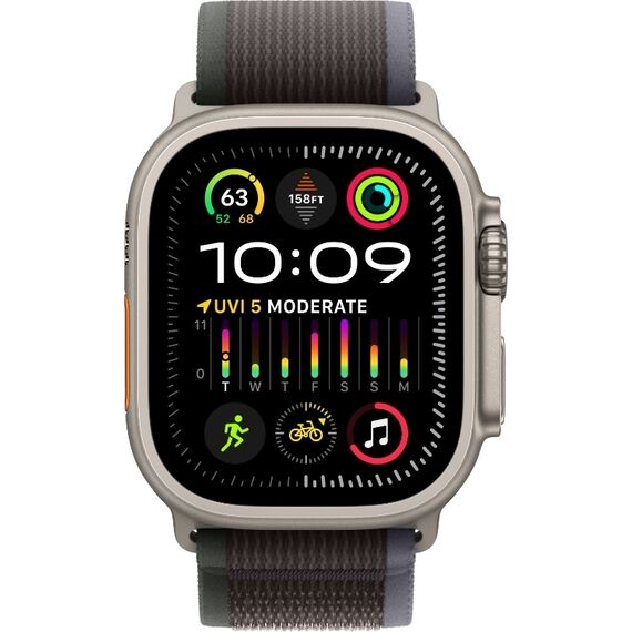 Ремешок Apple Watch Trail Loop | Natural Titanium Finish | S/M | Blue/Black, Размер корпуса : 49 мм, Цвет: Blue/Black, Размер ремешка : 130–180 мм, Цвет корпуса : Natural, изображение 3 Ремешок Apple Watch Trail Loop | Natural Titanium Finish | S/M | Blue/Black, Размер корпуса : 49 мм, Цвет: Blue/Black, Размер ремешка : 130–180 мм, Цвет корпуса : Natural, изображение 3