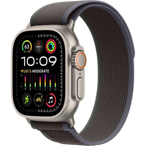 Ремешок Apple Watch Trail Loop | Natural Titanium Finish | S/M | Blue/Black, Размер корпуса : 49 мм, Цвет: Blue/Black, Размер ремешка : 130–180 мм, Цвет корпуса : Natural, изображение 2 Ремешок Apple Watch Trail Loop | Natural Titanium Finish | S/M | Blue/Black, Размер корпуса : 49 мм, Цвет: Blue/Black, Размер ремешка : 130–180 мм, Цвет корпуса : Natural, изображение 2