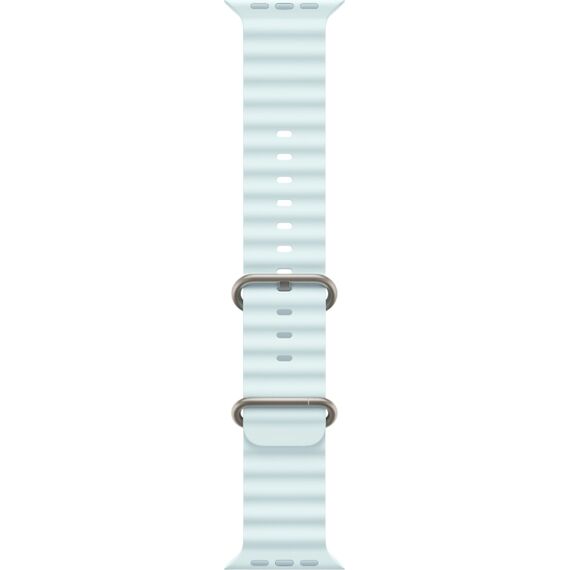 Ремешок Apple Watch Ocean Band | Natural Titanium Finish | 49 мм | Ice Blue, Размер ремешка : 130–200 мм, Размер корпуса : 49 мм, Цвет: Ice blue, Цвет корпуса : Natural