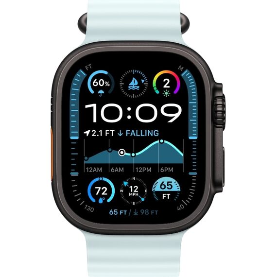 Ремешок Apple Watch Ocean Band | Black Titanium Finish | 49 мм | Ice Blue, Размер корпуса : 49 мм, Цвет: Ice blue, Размер ремешка : 130–200 мм, Цвет корпуса : Black, изображение 3 Ремешок Apple Watch Ocean Band | Black Titanium Finish | 49 мм | Ice Blue, Размер корпуса : 49 мм, Цвет: Ice blue, Размер ремешка : 130–200 мм, Цвет корпуса : Black, изображение 3