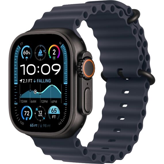 Ремешок Apple Watch Ocean Band | Black Titanium Finish | 49 мм | Navy, Размер корпуса : 49 мм, Цвет: Navy, Размер ремешка : 130–200 мм, Цвет корпуса : Black, изображение 2 Ремешок Apple Watch Ocean Band | Black Titanium Finish | 49 мм | Navy, Размер корпуса : 49 мм, Цвет: Navy, Размер ремешка : 130–200 мм, Цвет корпуса : Black, изображение 2