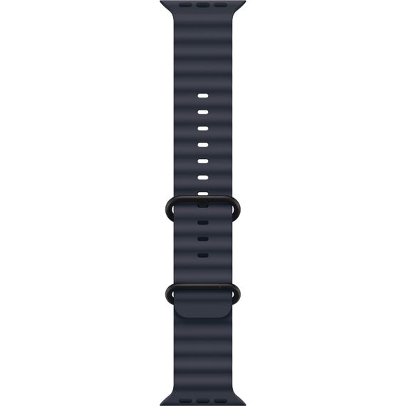 Ремешок Apple Watch Ocean Band | Black Titanium Finish | 49 мм | Navy, Размер ремешка : 130–200 мм, Размер корпуса : 49 мм, Цвет: Navy, Цвет корпуса : Black