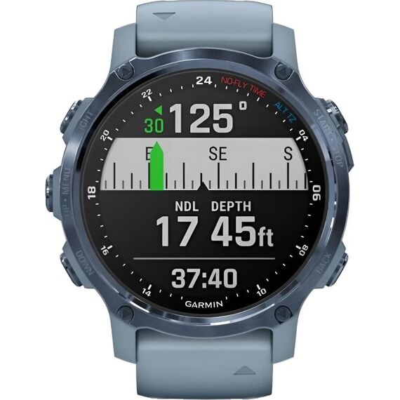 Смарт-часы Garmin Descent Mk2S Mineral Blue/Sea Foam Silicone, Размер корпуса : 43 мм, Цвет: Mineral Blue/Sea Foam Silicone, изображение 5 Смарт-часы Garmin Descent Mk2S Mineral Blue/Sea Foam Silicone, Размер корпуса : 43 мм, Цвет: Mineral Blue/Sea Foam Silicone, изображение 5