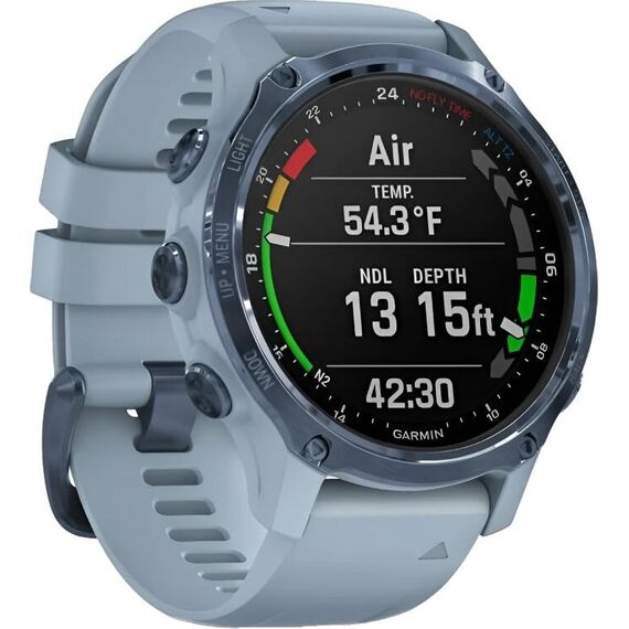 Смарт-часы Garmin Descent Mk2S Mineral Blue/Sea Foam Silicone, Размер корпуса : 43 мм, Цвет: Mineral Blue/Sea Foam Silicone, изображение 4 Смарт-часы Garmin Descent Mk2S Mineral Blue/Sea Foam Silicone, Размер корпуса : 43 мм, Цвет: Mineral Blue/Sea Foam Silicone, изображение 4