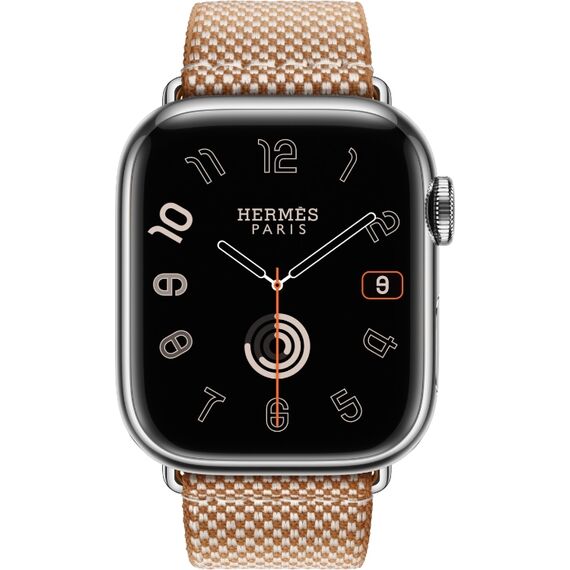 Ремешок Apple Watch Hermès Toile H Single Tour | 45 | Gold/Écru, Размер корпуса : 45 мм, Цвет: Gold/Écru, изображение 3