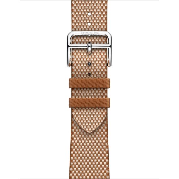Ремешок Apple Watch Hermès Toile H Single Tour | 41 | Gold/Écru, Размер корпуса : 41 мм, Цвет: Gold/Écru