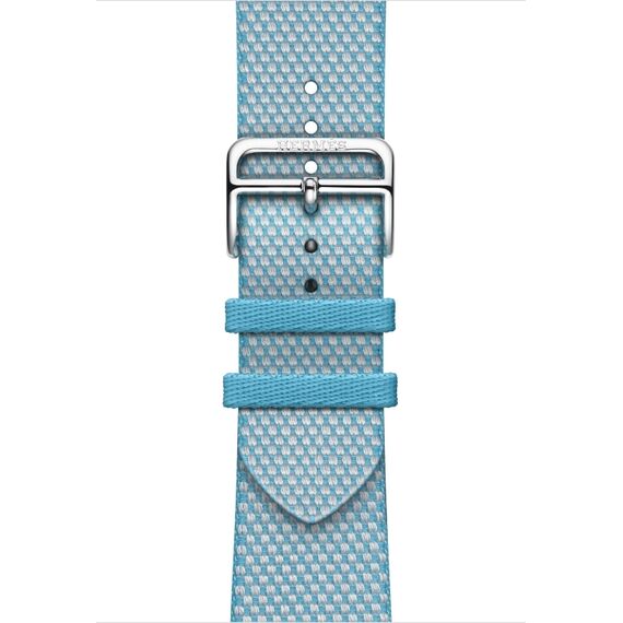 Ремешок Apple Watch Hermès Toile H Single Tour | 41 | Bleu Céleste/Écru, Размер корпуса : 41 мм, Цвет: Bleu Céleste/Écru