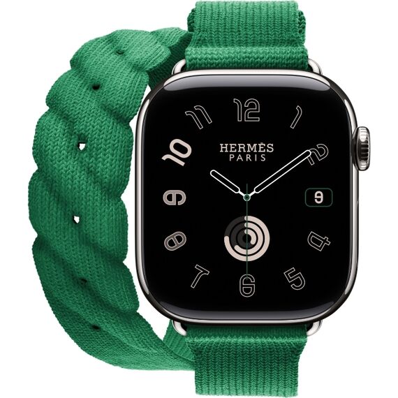 Ремешок Apple Watch Hermès Torsade Double Tour | Vert Moyen, Размер корпуса : 42 мм, Цвет: Vert Moyen, Размер ремешка : 130–155 мм, изображение 3
