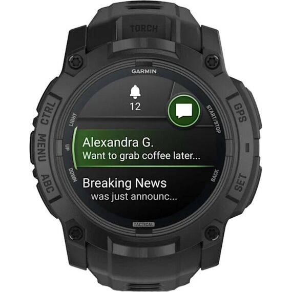 Смарт-часы Instinct 3 Amoled, Tactical 50 mm Black with Black Band, изображение 3 Смарт-часы Instinct 3 Amoled, Tactical 50 mm Black with Black Band, изображение 3
