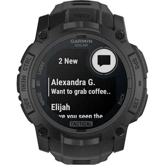 Смарт-часы Instinct 3 Solar, Tactical | 50 mm | Black with Black Band, изображение 3 Смарт-часы Instinct 3 Solar, Tactical | 50 mm | Black with Black Band, изображение 3