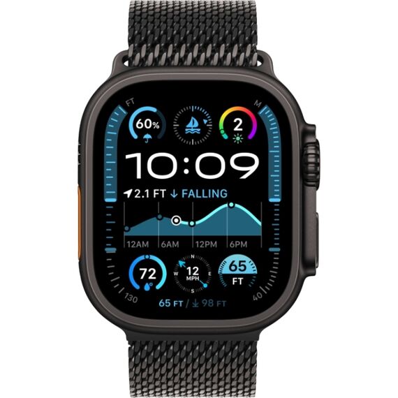 Apple Watch Ultra 2 GPS + Cellular (49 мм) | Milanese Loop Black 130-160 мм, Размер корпуса : 49 мм, Цвет: Black, Размер ремешка : 130–160 мм, изображение 3 Apple Watch Ultra 2 GPS + Cellular (49 мм) | Milanese Loop Black 130-160 мм, Размер корпуса : 49 мм, Цвет: Black, Размер ремешка : 130–160 мм, изображение 3