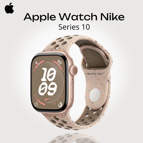 Apple Watch Series 10 | 46 мм | Nike Sport Band Pink, Размер ремешка : 140–245 мм, Размер корпуса : 46 мм, Цвет: Pink