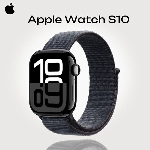 Apple Watch Series 10 | 46 мм | Sport Loop Ink, Размер ремешка : 130–200 мм, Размер корпуса : 46 мм, Цвет: Ink