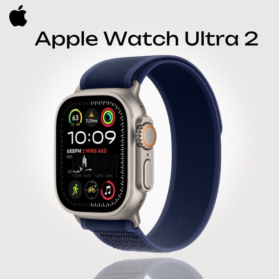Apple Watch Ultra 2 GPS + Cellular | Trail Loop Blue 145-220 мм, Размер ремешка : 145–220 мм, Размер корпуса : 49 мм, Цвет: Blue