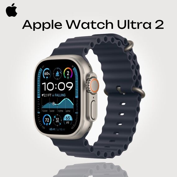Apple Watch Ultra 2 GPS + Cellular (49 мм) | Ocean Band Navy, Размер ремешка : 130–200 мм, Размер корпуса : 49 мм, Цвет: Navy