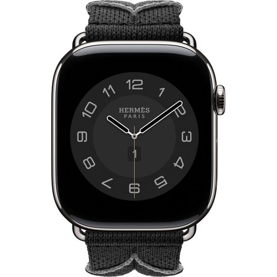 Ремешок Apple Watch Hermès Bridon Single Tour | Noir/Gris, изображение 3
