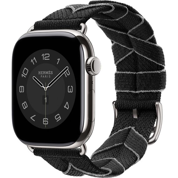 Ремешок Apple Watch Hermès Bridon Single Tour | Noir/Gris, изображение 2