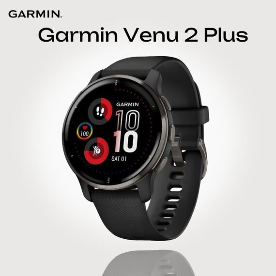 Смарт-часы Garmin Venu 2 Plus Black with grey Bezel, Размер корпуса : 43 мм, Цвет: Black