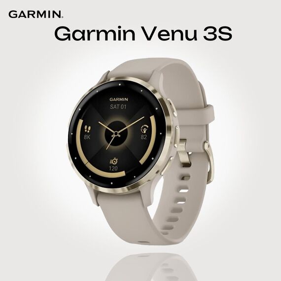 Смарт-часы Garmin Venu 3S Soft Gold Stainless Steel Bezel with French Gray Case, Размер корпуса : 41 мм, Цвет: French Gray