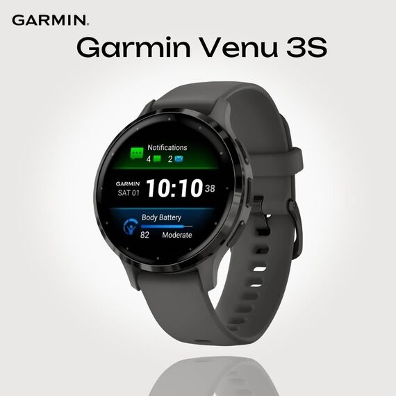 Смарт-часы Garmin Venu 3S Slate Stainless Steel Bezel with Pebble Gray Case, Размер корпуса : 41 мм, Цвет: Pebble Gray