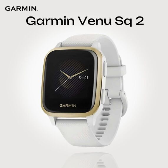 Смарт-часы Garmin Venu Sq Light Gold Aluminum Bezel with White Case