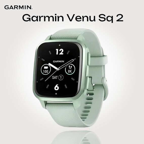 Смарт-часы Garmin Venu Sq 2 Metallic Mint Bezel with Cool Mint Case, Размер корпуса : 40 мм, Цвет: Cool Mint