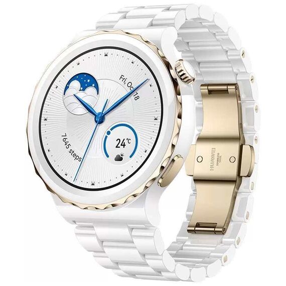 Смарт- часы HUAWEI WATCH GT 3 Pro Ceramic | 42,9 mm | White/Gold, Размер корпуса : 42,9 мм, Цвет: White, изображение 3 Смарт- часы HUAWEI WATCH GT 3 Pro Ceramic | 42,9 mm | White/Gold, Размер корпуса : 42,9 мм, Цвет: White, изображение 3