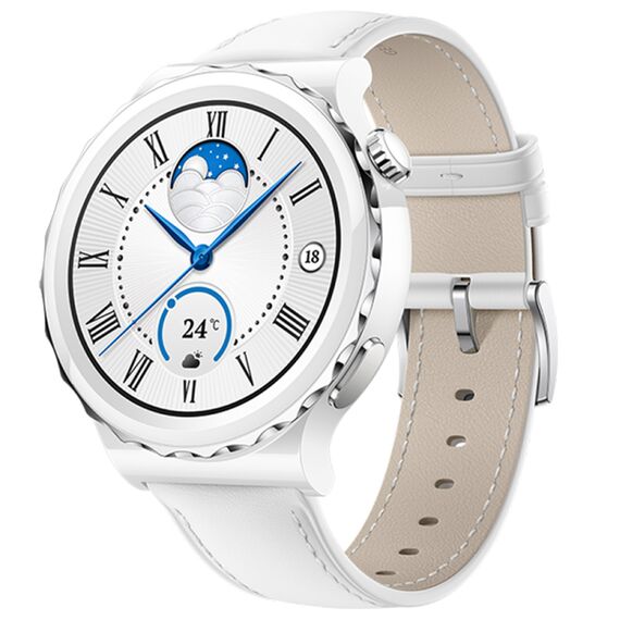 Смарт- часы HUAWEI WATCH GT 3 Pro Ceramic | 42,9 mm | White, Размер корпуса : 42,9 мм, Цвет: White Leather, изображение 3 Смарт- часы HUAWEI WATCH GT 3 Pro Ceramic | 42,9 mm | White, Размер корпуса : 42,9 мм, Цвет: White Leather, изображение 3