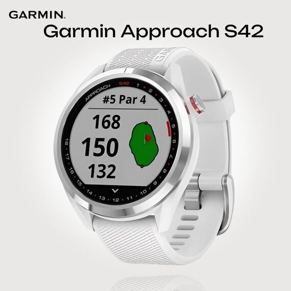 Смарт-часы Garmin Approach S42 Polished Silver/White, Цвет: Polished Silver/White