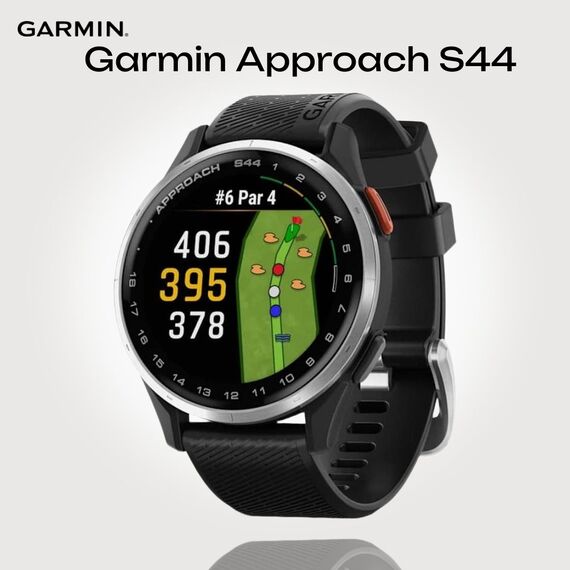 Смарт-часы Garmin Approach S44 Silver Aluminum Bezel/Black, Версия: S44, Цвет: Silver Aluminum Bezel/Black