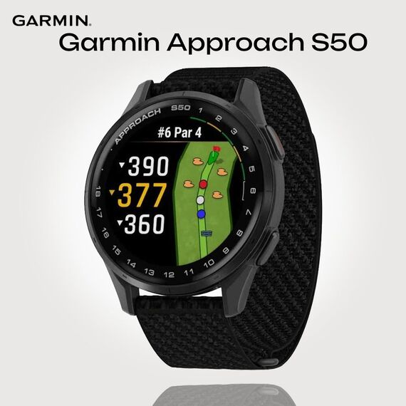 Смарт-часы Garmin Approach S50 Silver Aluminum Bezel/Black, Версия: S50, Цвет: Silver Aluminum Bezel/Black