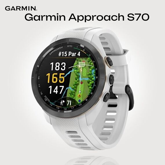 Смарт-часы Garmin Approach S70 | 42 mm | White Ceramic Bezel/Black, Размер корпуса : 42 мм, Цвет: White Ceramic Bezel/Black