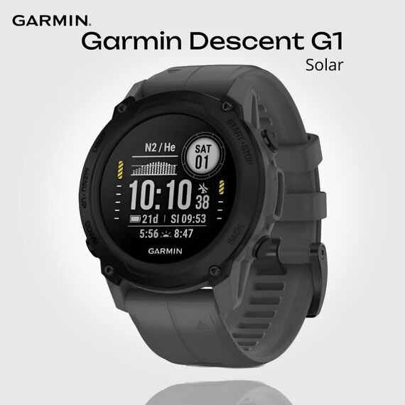 Смарт-часы Garmin Descent G1 Solar Black, Версия: Solar, Цвет: Black