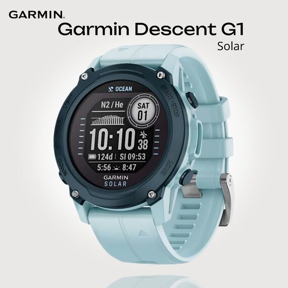 Смарт-часы Garmin Descent G1 Solar Ocean Edition Azure, Версия: Ocean Edition, Цвет: Azure