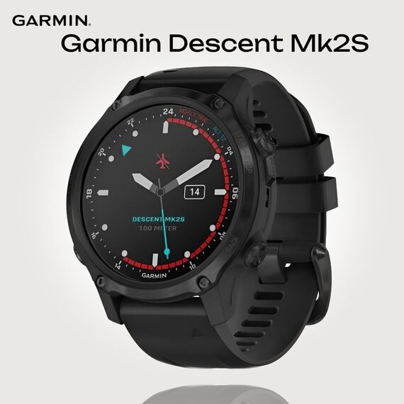 Смарт-часы Garmin Descent Mk2S Carbon Gray DLC/Black, Размер корпуса : 43 мм, Цвет: Carbon Gray DLC/Black