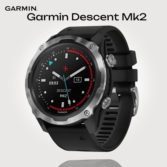 Смарт-часы Garmin Descent Mk2 Stainless Steel/Black, Размер корпуса : 52 мм, Цвет: Stainless Steel/Black