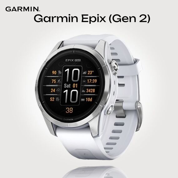 Смарт-часы Garmin Epix Pro (Gen 2) Standard Edition 42 mm Silver/Whitestone, Версия: Pro | Standard, Размер корпуса : 42 мм, Цвет: Silver/Whitestone