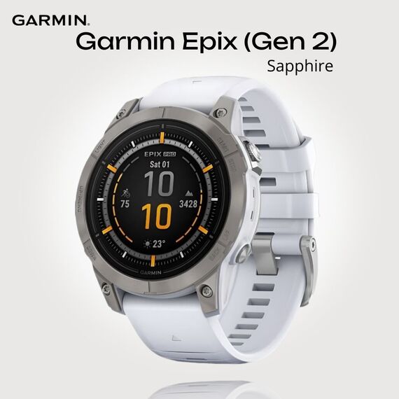 Смарт-часы Garmin Epix Pro (Gen 2) Sapphire Edition | 47 mm | Titanium/Whitestone, Версия: Pro | Sapphire, Размер корпуса : 47 мм, Цвет: Titanium/Whitestone