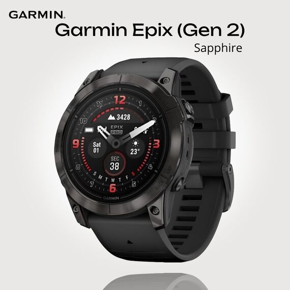 Смарт-часы Garmin Epix Pro (Gen 2) Sapphire Edition | 51 mm | Carbon Gray DLC Titanium, Версия: Pro | Sapphire, Размер корпуса : 51 мм, Цвет: Carbon Gray DLC Titanium