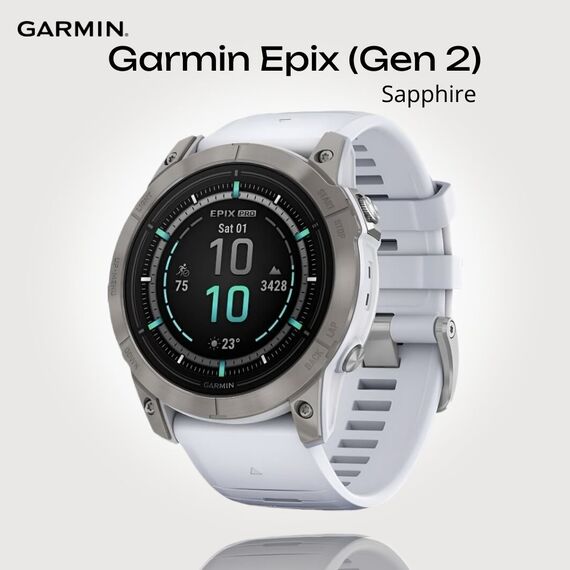 Смарт-часы Garmin Epix Pro (Gen 2) Sapphire Edition | 51 mm | Titanium/Whitestone, Версия: Pro | Sapphire, Размер корпуса : 51 мм, Цвет: Titanium/Whitestone
