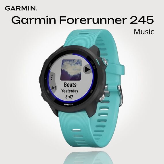 Смарт-часы Garmin Forerunner 245 Music Aqua, МУЗЫКА (легко загрузите на часы до 500 песен): Да, Цвет: Aqua