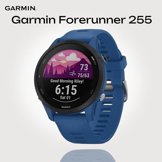 Смарт-часы Garmin Forerunner 255 Tidal Blue, Размер корпуса : 46 мм, МУЗЫКА (легко загрузите на часы до 500 песен): Нет, Цвет: Tidal Blue