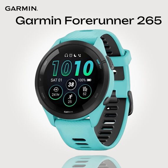 Смарт-часы Garmin Forerunner 265 Aqua/Black, Размер корпуса : 46 мм, Цвет: Aqua/Black