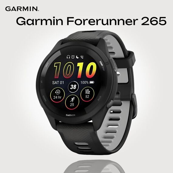 Смарт-часы Garmin Forerunner 265 Black/Powder Gray, Размер корпуса : 46 мм, Цвет: Black/Powder Gray