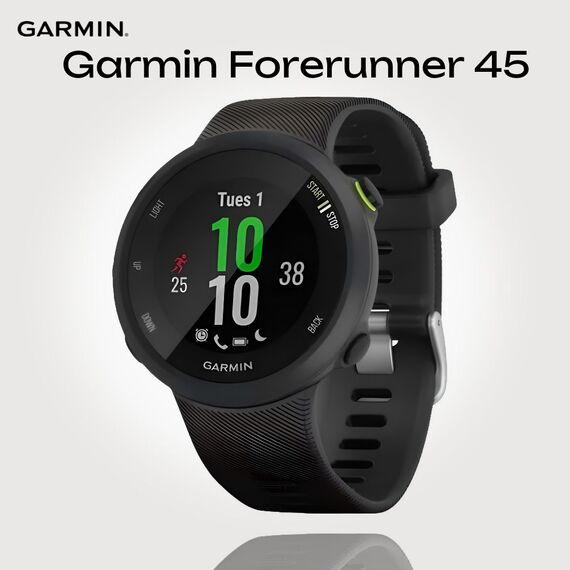 Смарт-часы Garmin Forerunner 45 Black, Размер корпуса : 42 мм, Цвет: Black