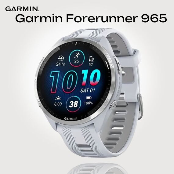 Смарт-часы Garmin Forerunner 965 Titanium Bezel with Whitestone Case and Whitestone/Powder Gray, Цвет: Whitestone/Powder Gray