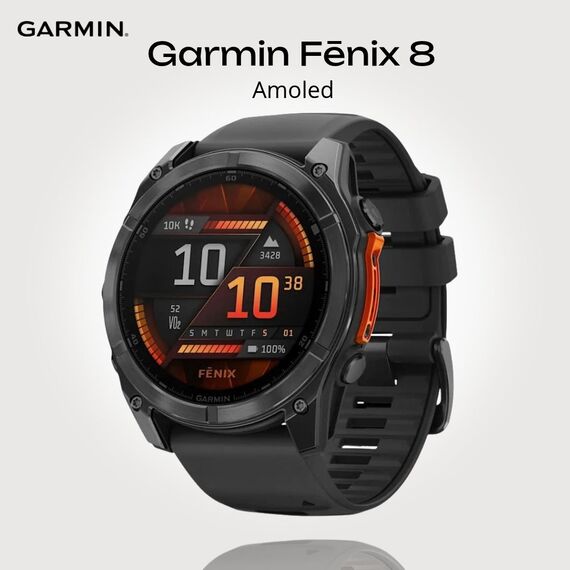 Смарт-часы Garmin Fēnix 8 Amoled | 51 mm | Slate Gray/Black, Версия: Amoled, Размер корпуса : 51 мм, Цвет: Slate Gray/Black