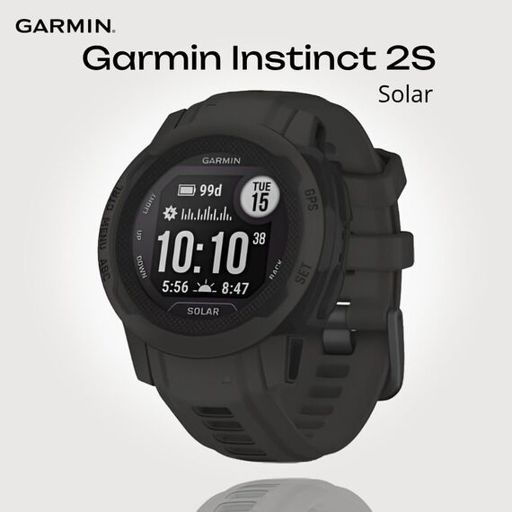 Смарт-часы Garmin Instinct 2S Solar Standard Edition Graphite, Версия: Standard, Размер корпуса : 40 мм, SOLAR (Версии с линзами для зарядки от солнечной батареи собирают солнечную энергию и продлевают срок службы батареи.): Да, Цвет: Graphite